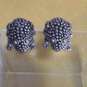 VINTAGE FROG EARRINGS SIGNED CABOT